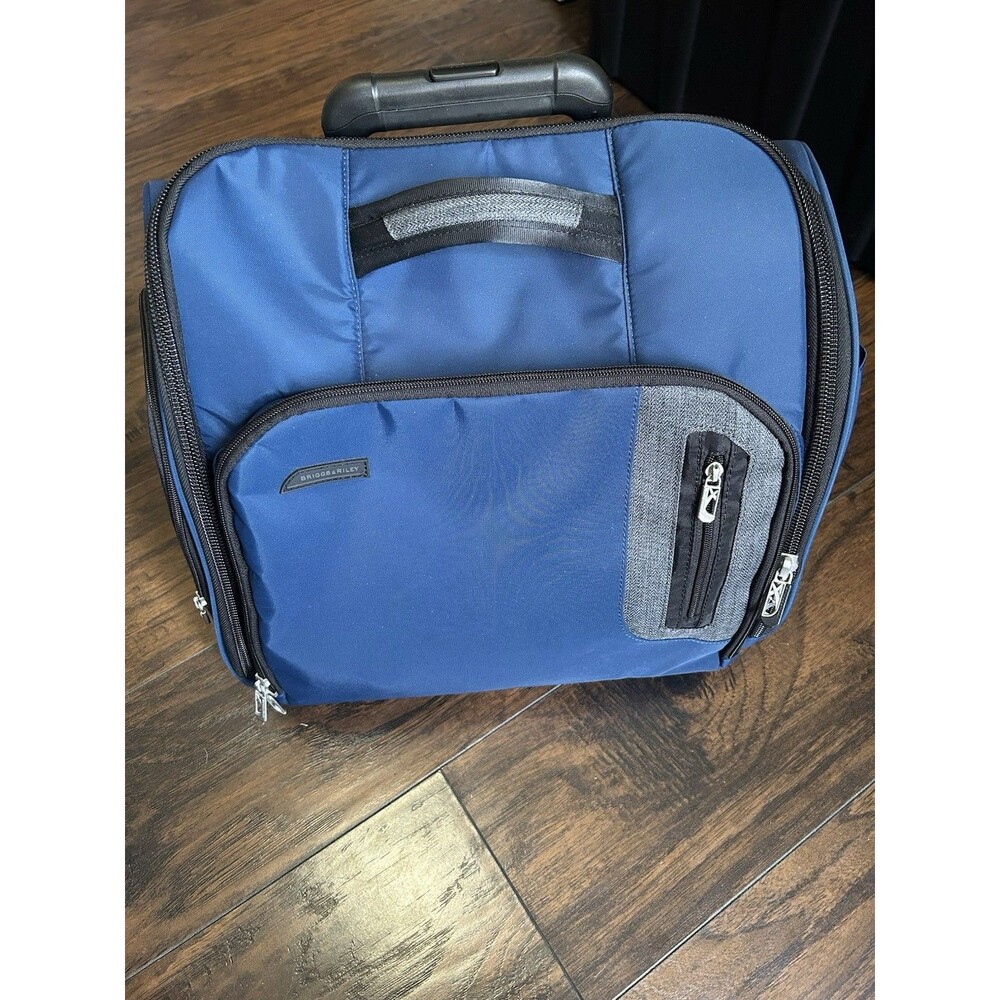 Briggs & Riley Baseline 2 Wheel Cabin Bag Blue Rolling Luggage Suitcase U216-4